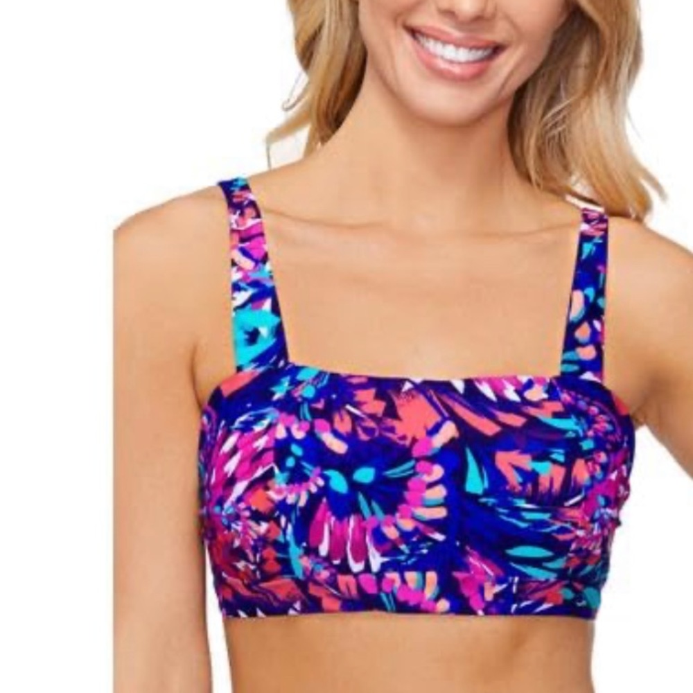 Island Escape Women's Blue Costa Rica Underwire Bikini Top in mixed blue size 10